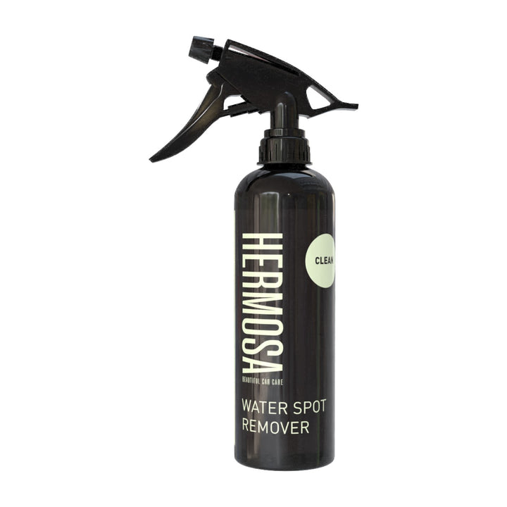 HERMOZA Water Spot Remover spray bottle for car care.